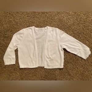 Northstyle white crop lightweight cotton shrug size L never worn